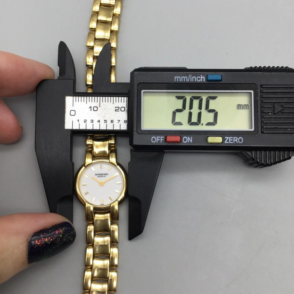 Vtg Raymond Weil Geneve Womens Watch 21mm 18k Gold Plated New Battery 6.75